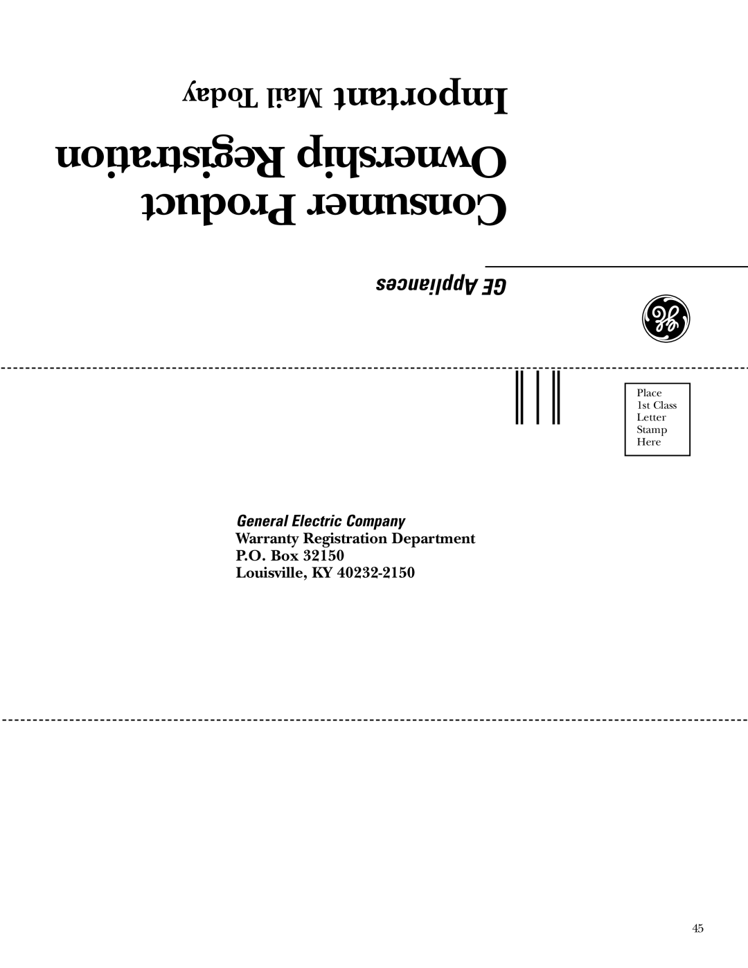 GE ZET3058, ZET3038 owner manual Registration Ownership Product Consumer 