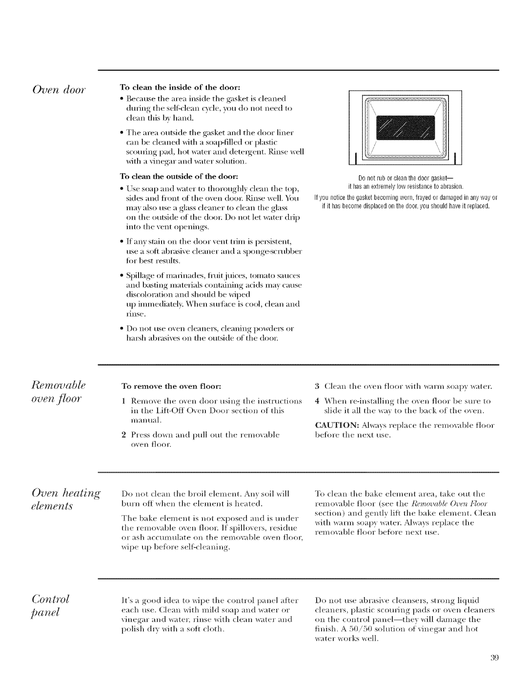 GE ZET938, ZET958 manual Pu?movable, Oven heating elements, Oven .flOOr, Press down and pull out the removable 