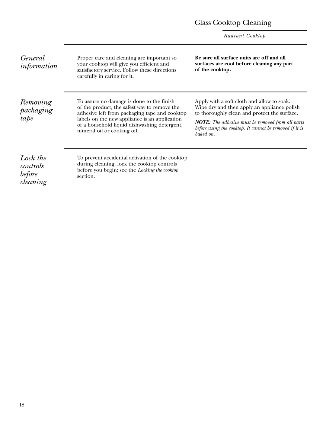 GE ZEU36R, ZEU30R owner manual Be sure all surface units are off and all 