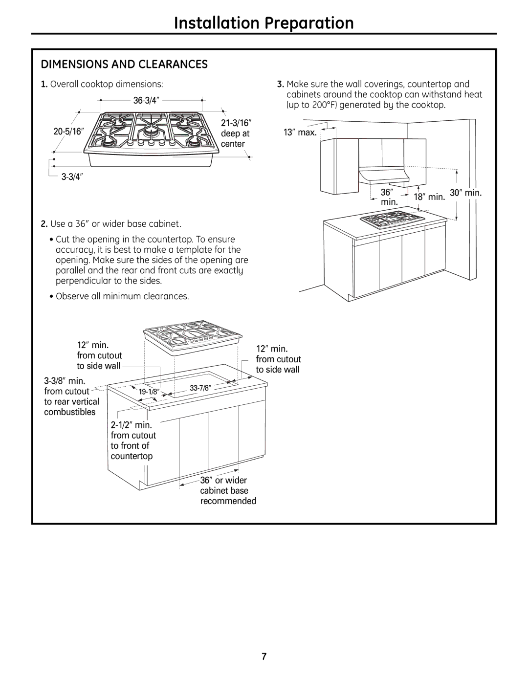 GE ZGU385L, ZGU385N installation instructions Dimensions and Clearances 