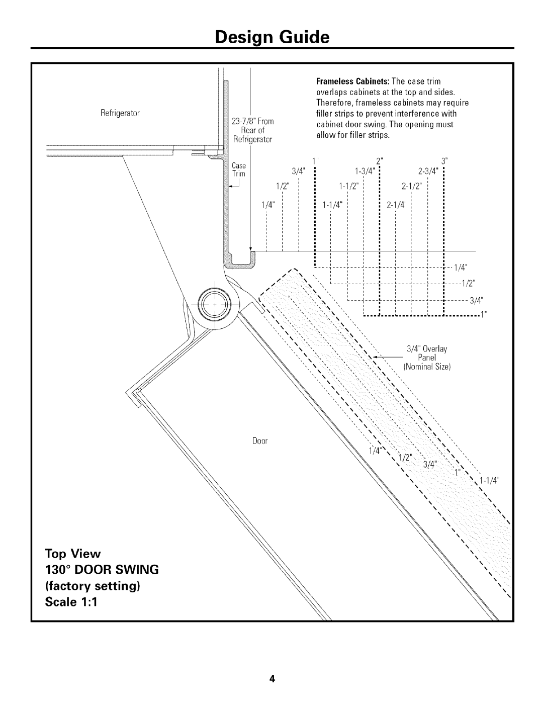 GE ZIC360N LH, ZICS360N RH, ZICS360N LH, ZIC360N RH installation instructions Door Swing, Case Trim 