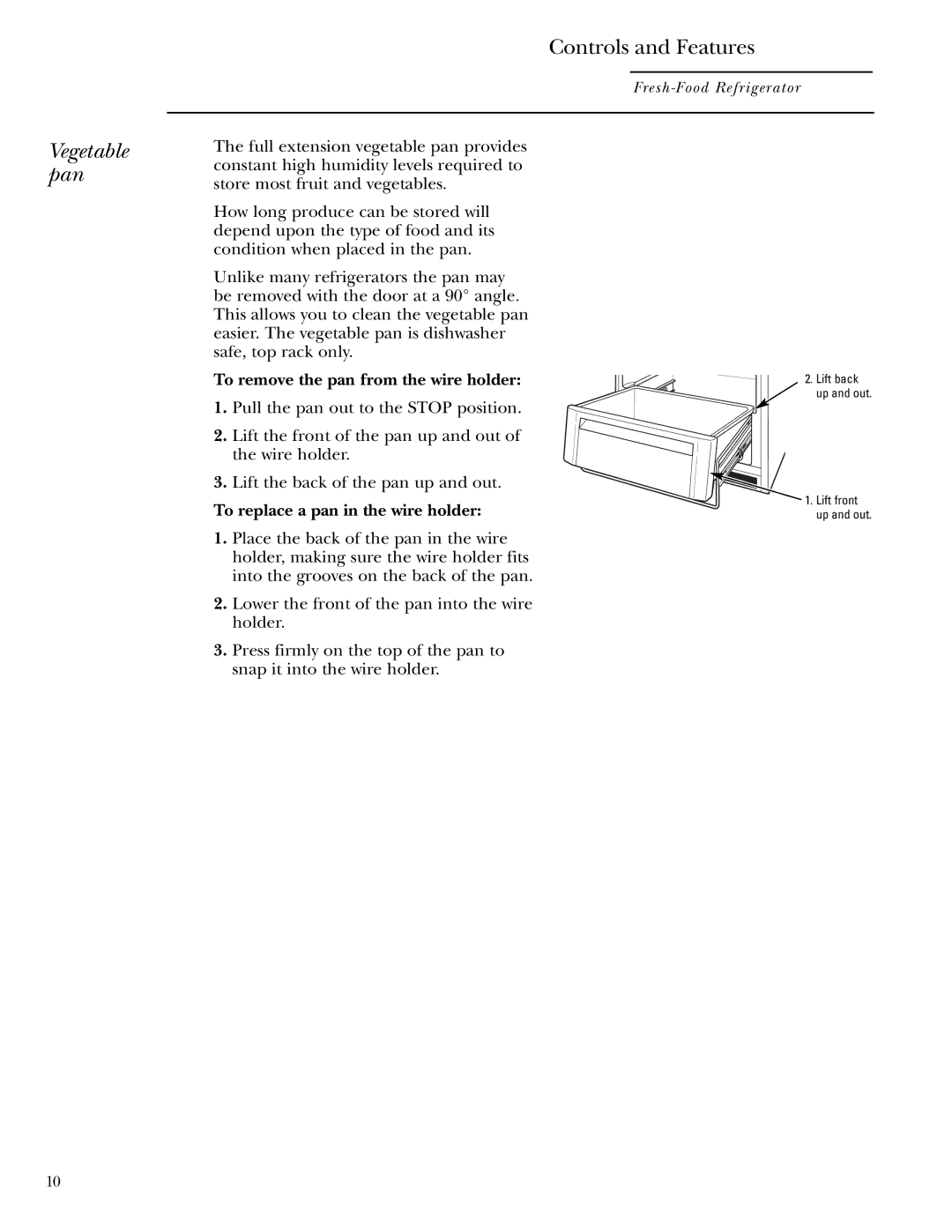 GE ZIFI240, ZIFS240 owner manual To remove the pan from the wire holder, To replace a pan in the wire holder 