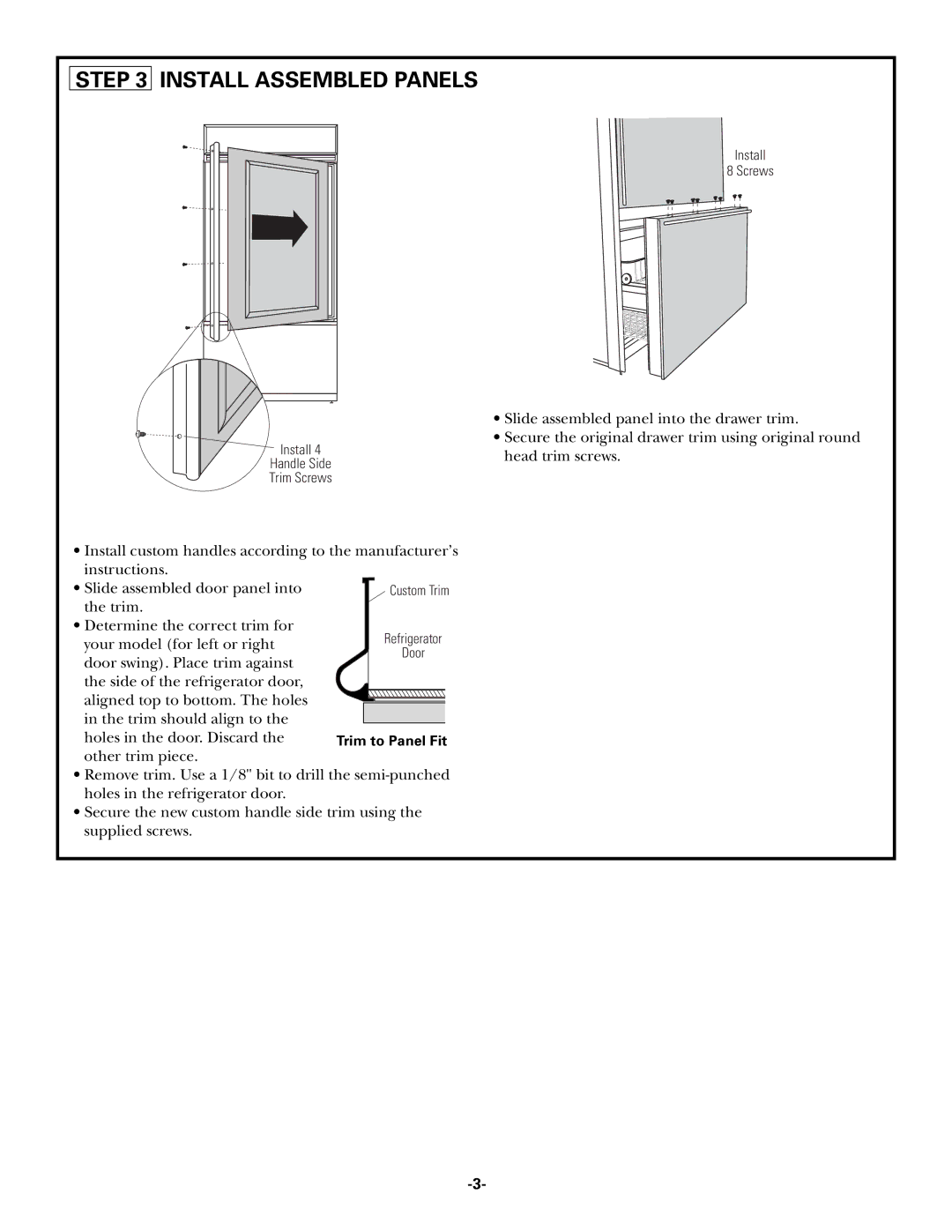 GE ZKHCSS2 installation instructions Install Assembled Panels 