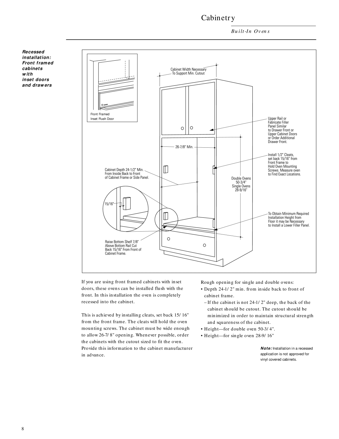 GE ZEM200WV, ZMC1090WV, ZMC1090BV, ZEK757WW, ZEK737BW, ZEK757BW, ZEK737WW installation instructions Front Framed 