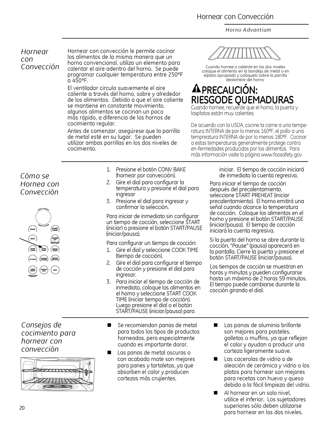 GE ZSA2201 Hornear con Convección, Consejos de cocimiento para hornear con convección, Cómo se Hornea con Convección 