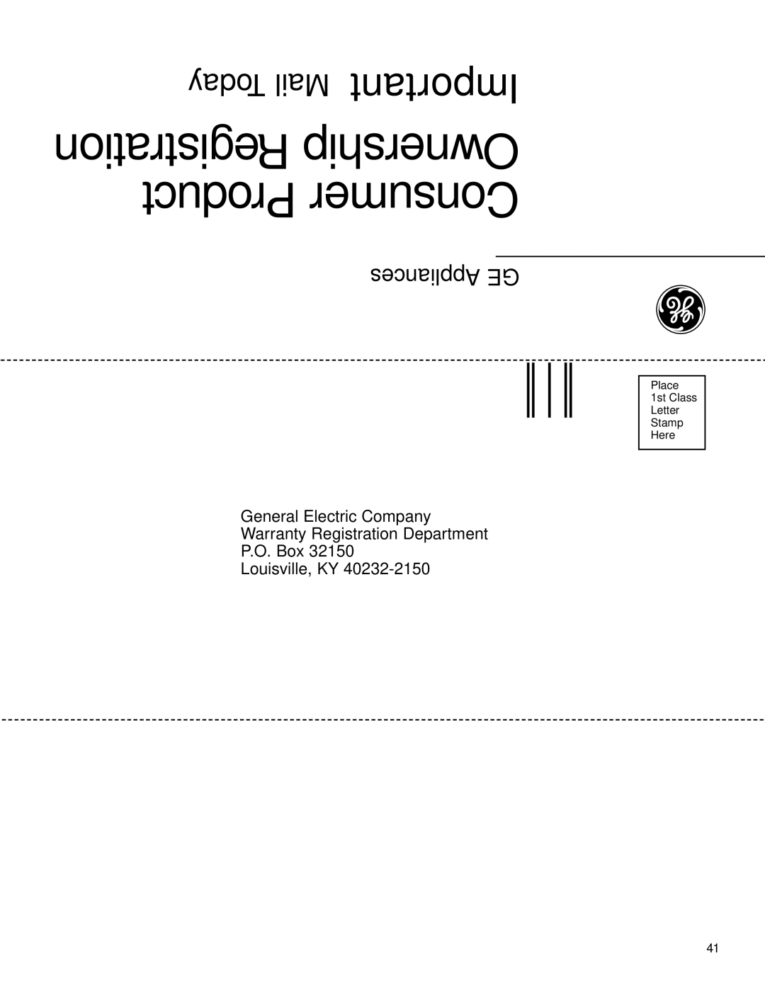 GE ZSC2000, ZSC2001 owner manual Registration Ownership Product Consumer 