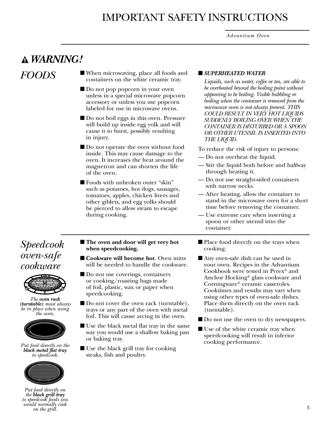 GE ZSC2000, ZSC2001 owner manual Foods 