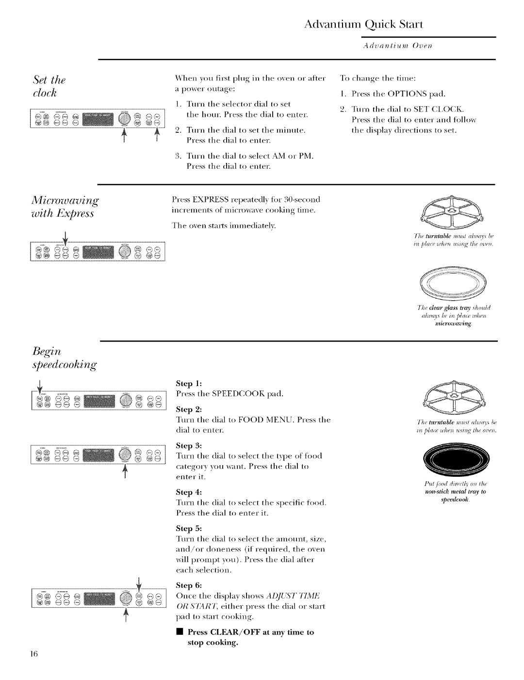 GE ZSCIO00, ZSCIO01 manual Advantium Quick Start, Microwaving, With, Set, Speedcoohing 