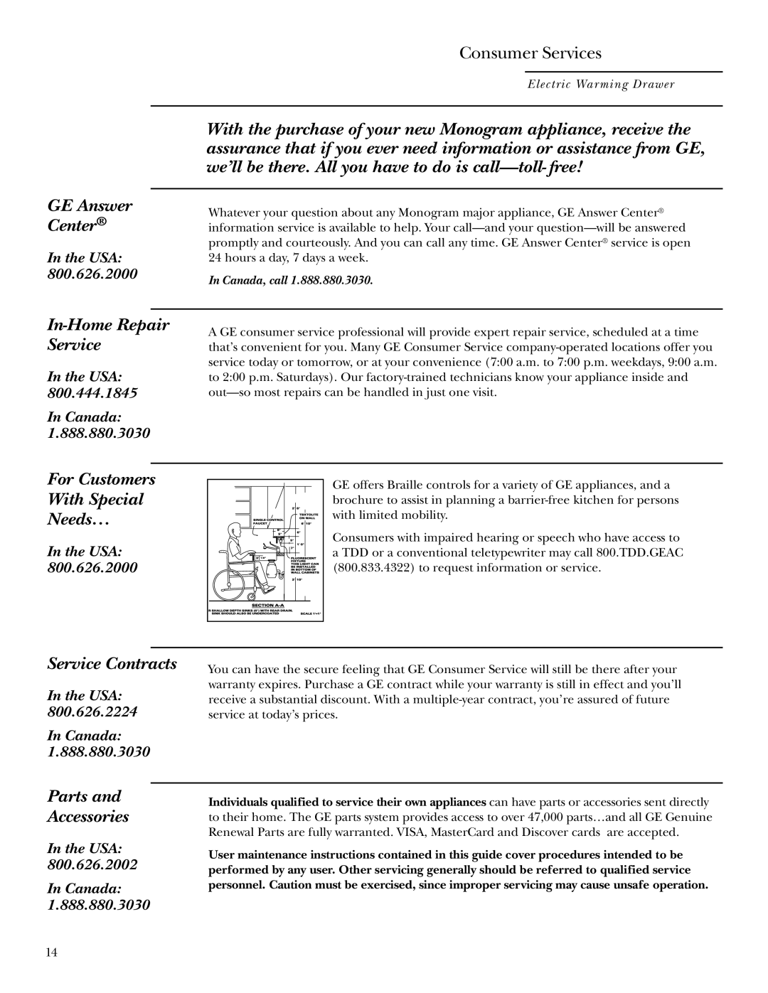 GE ZTD910 owner manual GE Answer Center 