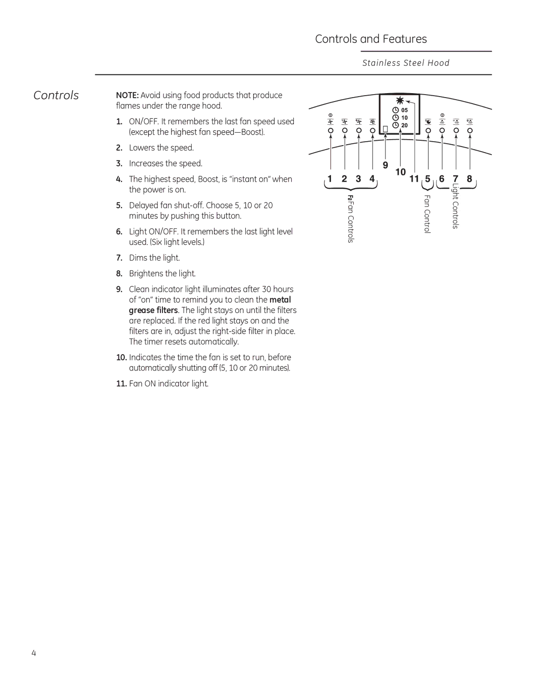 GE ZV855, ZV755, ZV850, ZV750 owner manual Controls and Features 