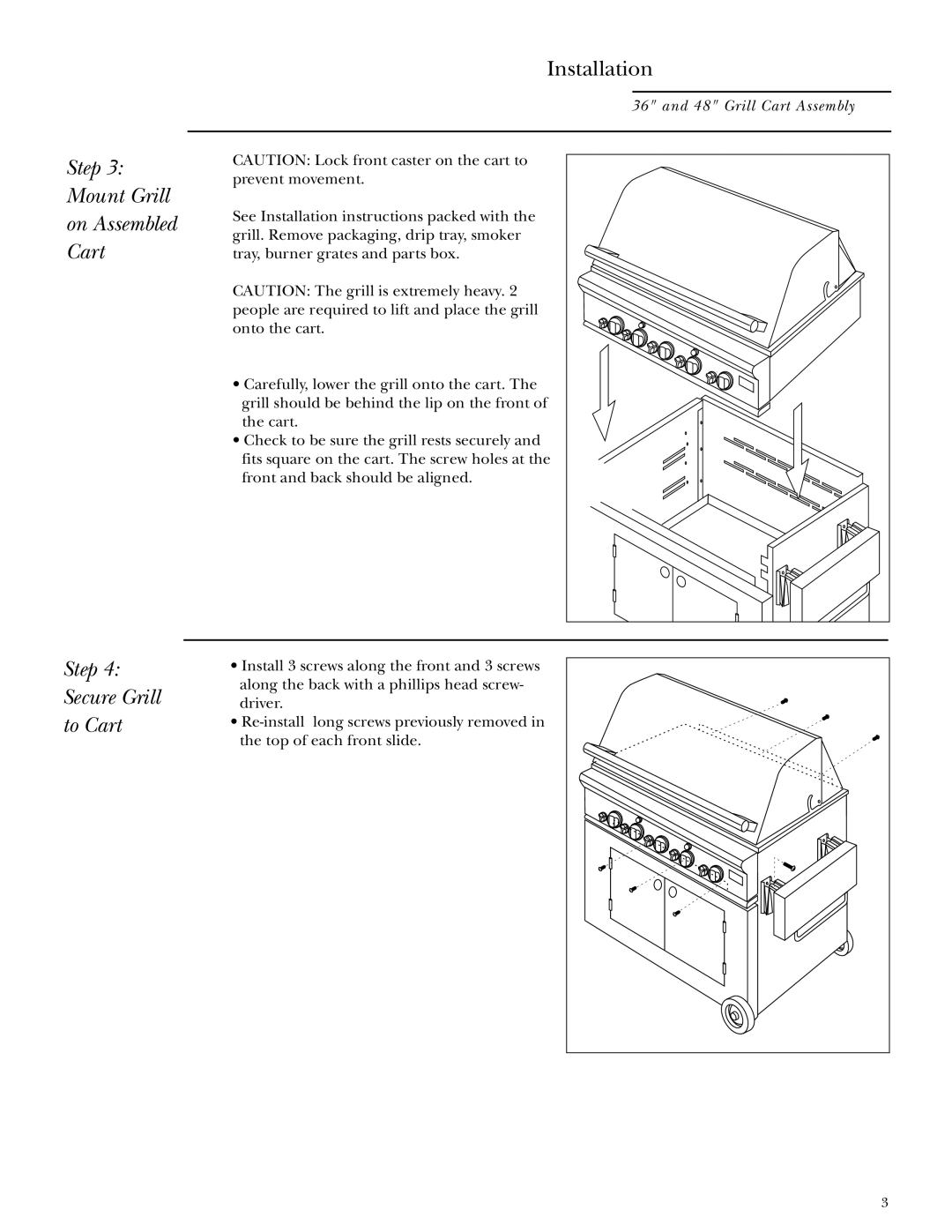 GE ZX36CTYSS, ZX48CTYSS manual Installation 