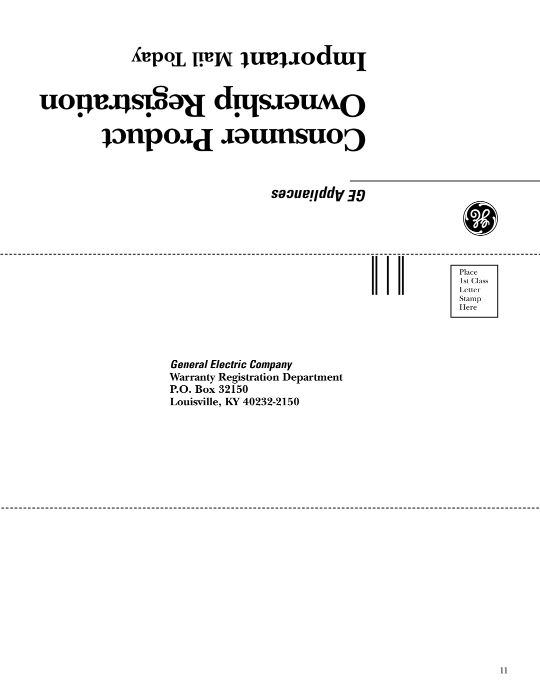 GE ZV750, ZX859C, ZX8510C, ZX758C, ZX7510C, ZX858C owner manual Registration Ownership Product Consumer 