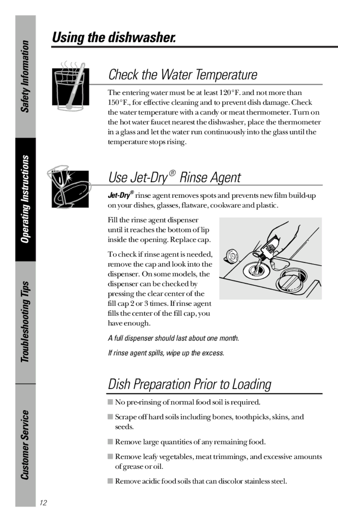 GE GHD3500 Series, GSD3400 Series, GSD3600 Series, GSD3700 Series, GSD3900 Series owner manual Using the dishwasher 