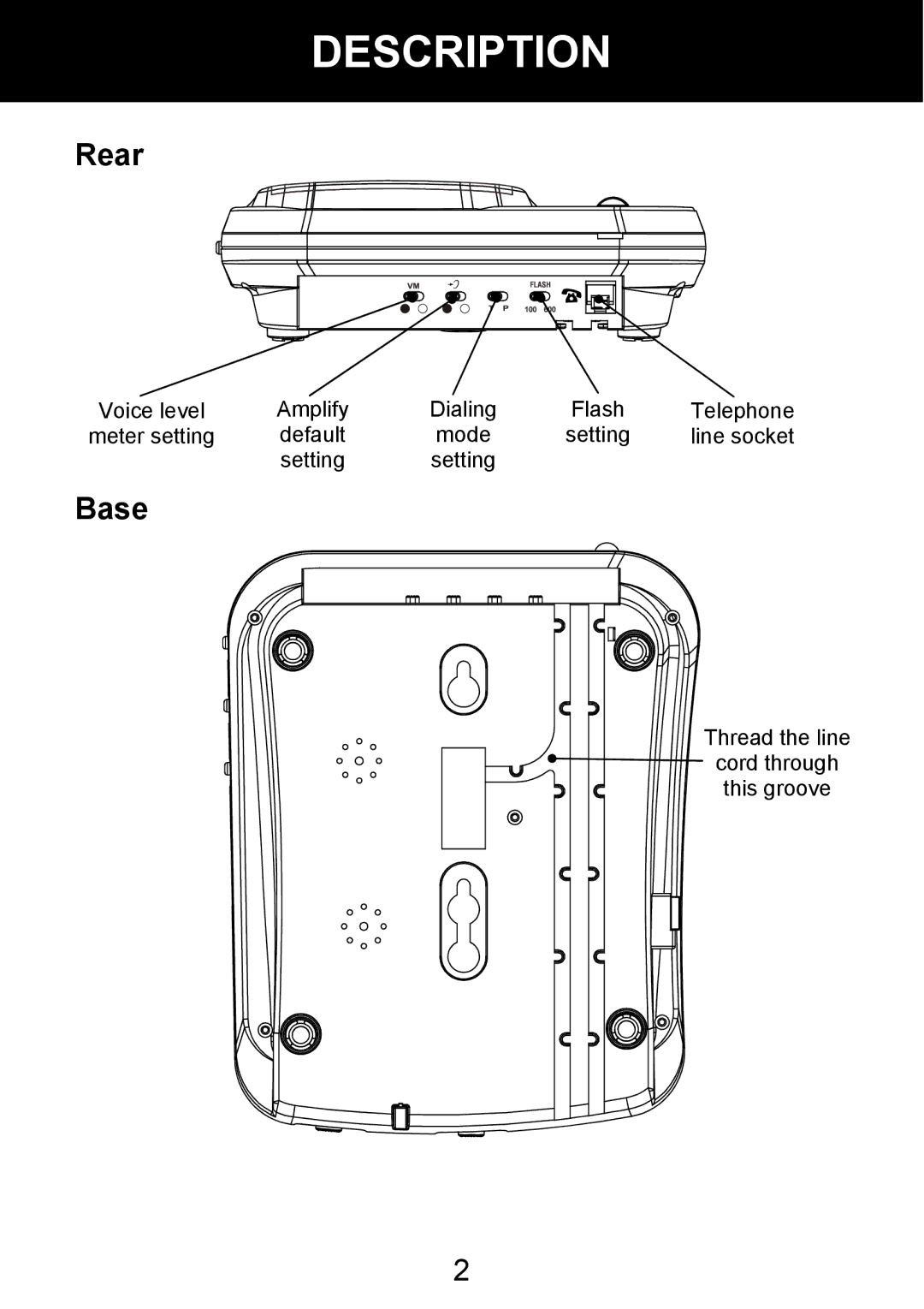 Geemarc 100VM manual Base 