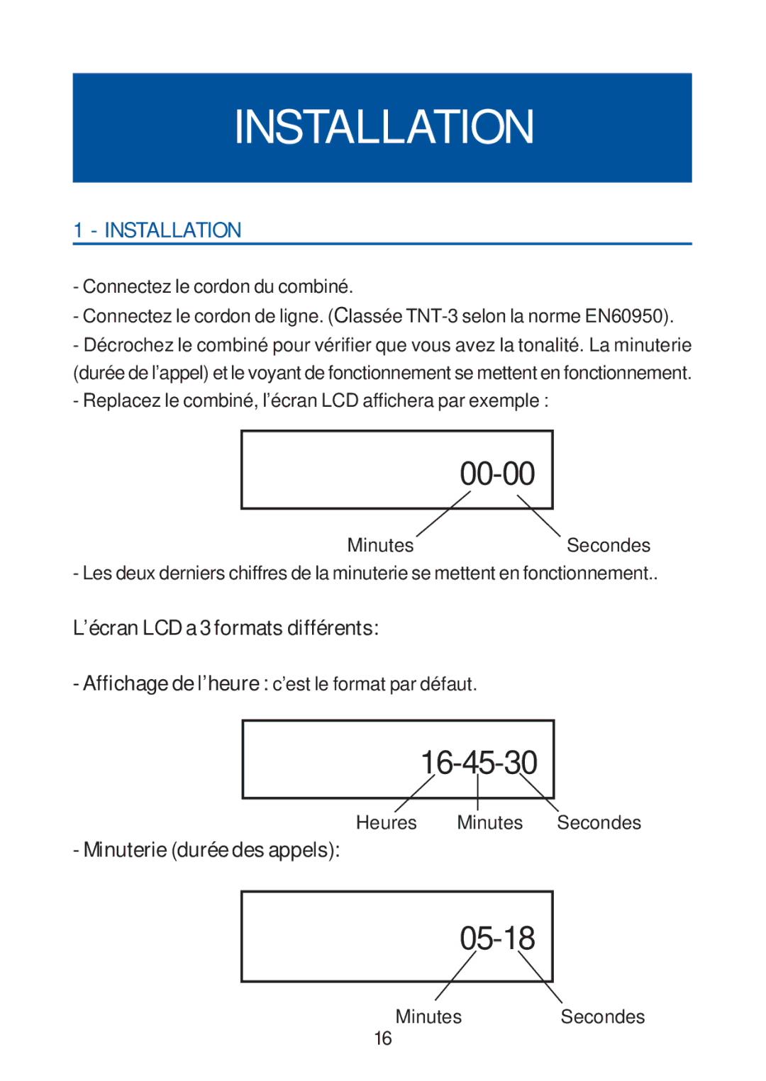 Geemarc 20 manual Installation, 00-00 