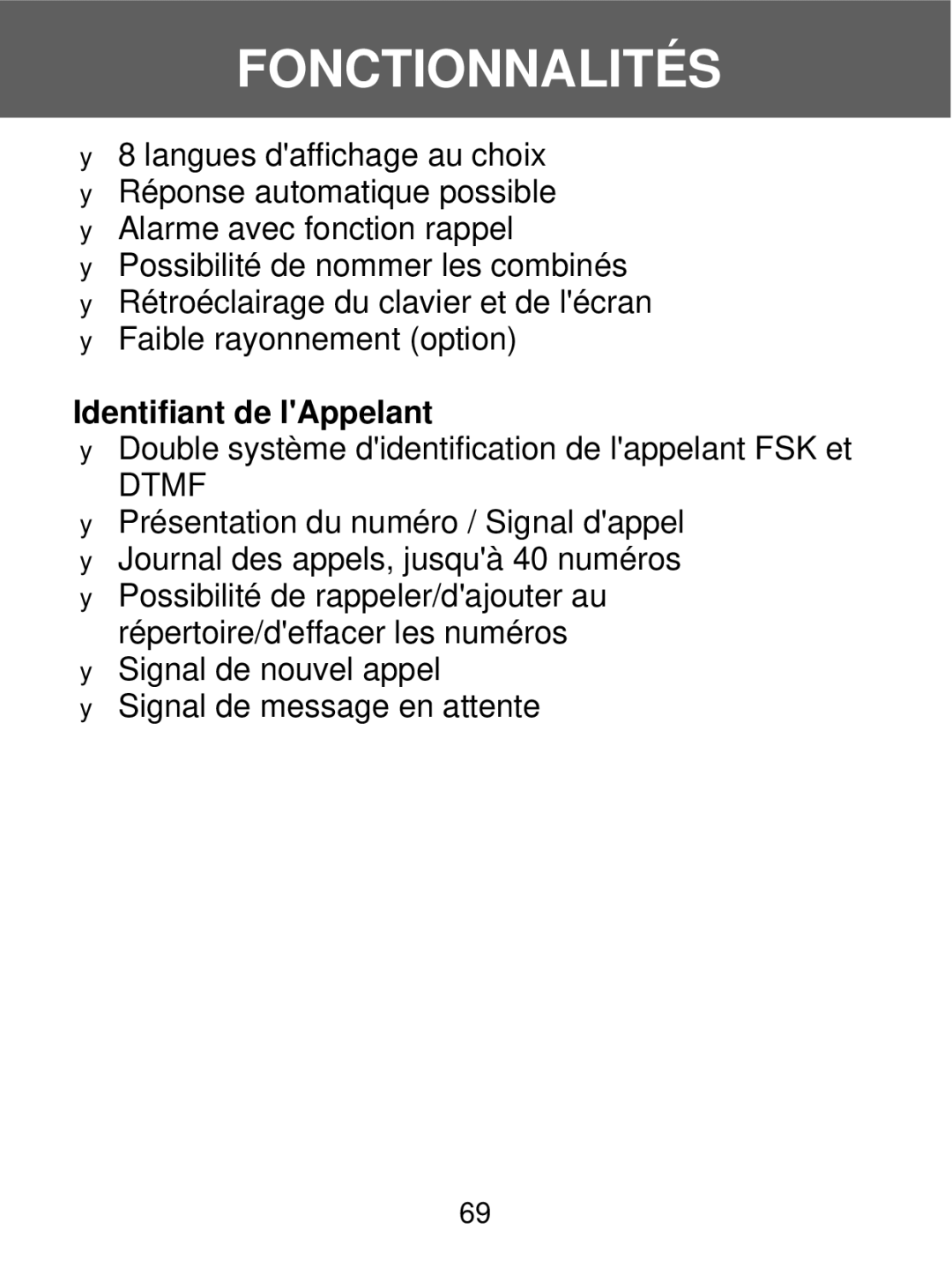 Geemarc 350 manual Identifiant de lAppelant, Dtmf 