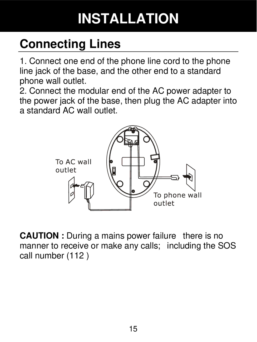 Geemarc 350 manual Installation, Connecting Lines 