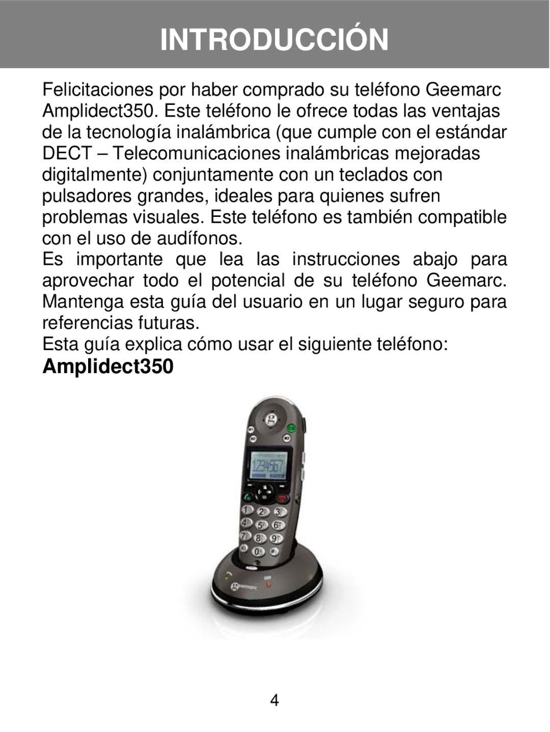 Geemarc 350 manual Introducción 