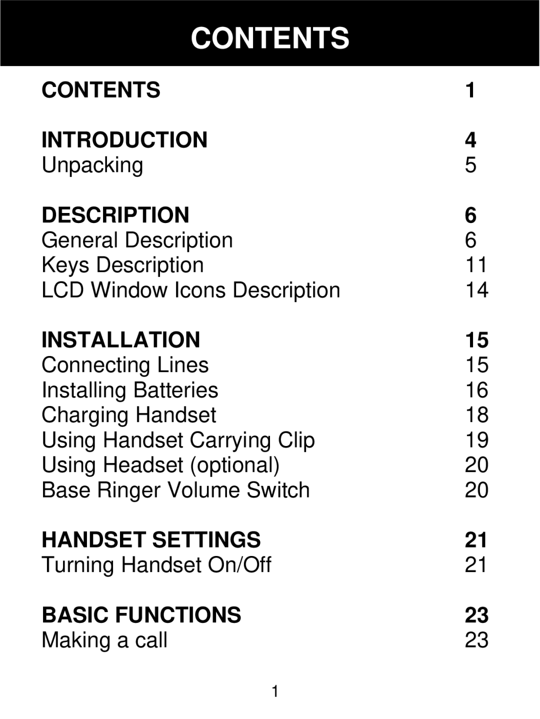 Geemarc 350 manual Contents 