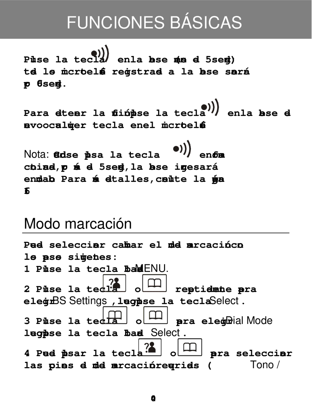 Geemarc 350 manual Modo marcación 