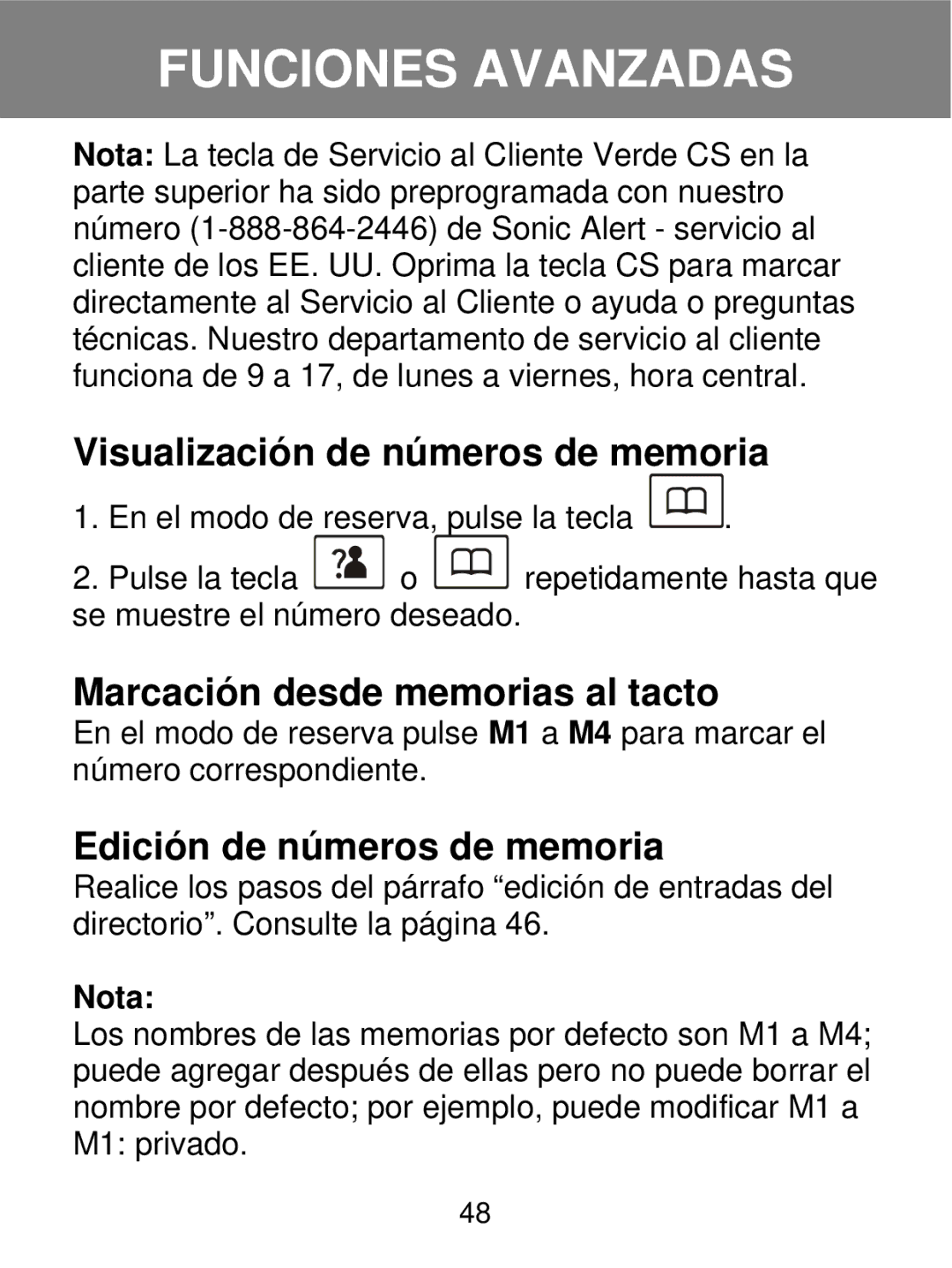 Geemarc 350 manual Visualización de números de memoria, Marcación desde memorias al tacto, Edición de números de memoria 