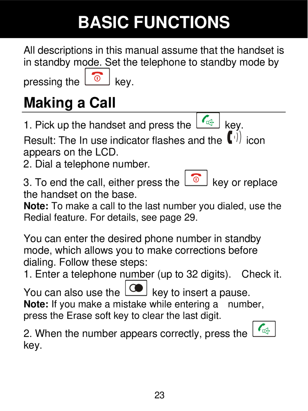 Geemarc 350 manual Basic Functions, Making a Call 