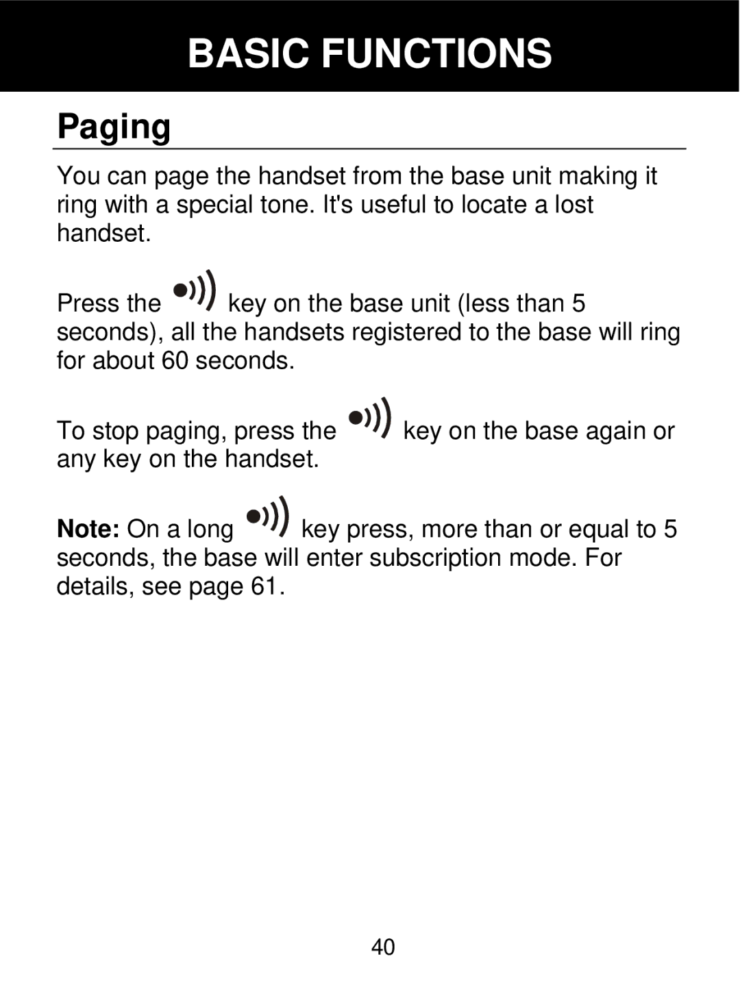 Geemarc 350 manual Paging 