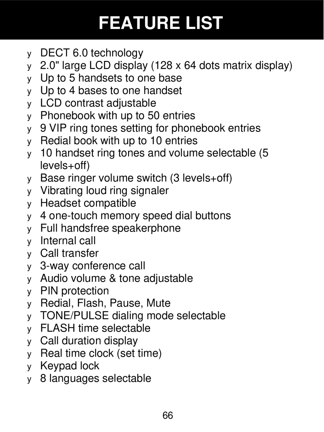 Geemarc 350 manual Feature List 