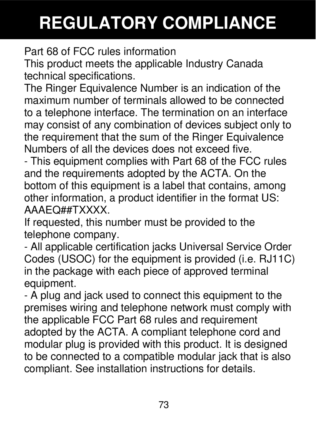 Geemarc 350 manual Regulatory Compliance 