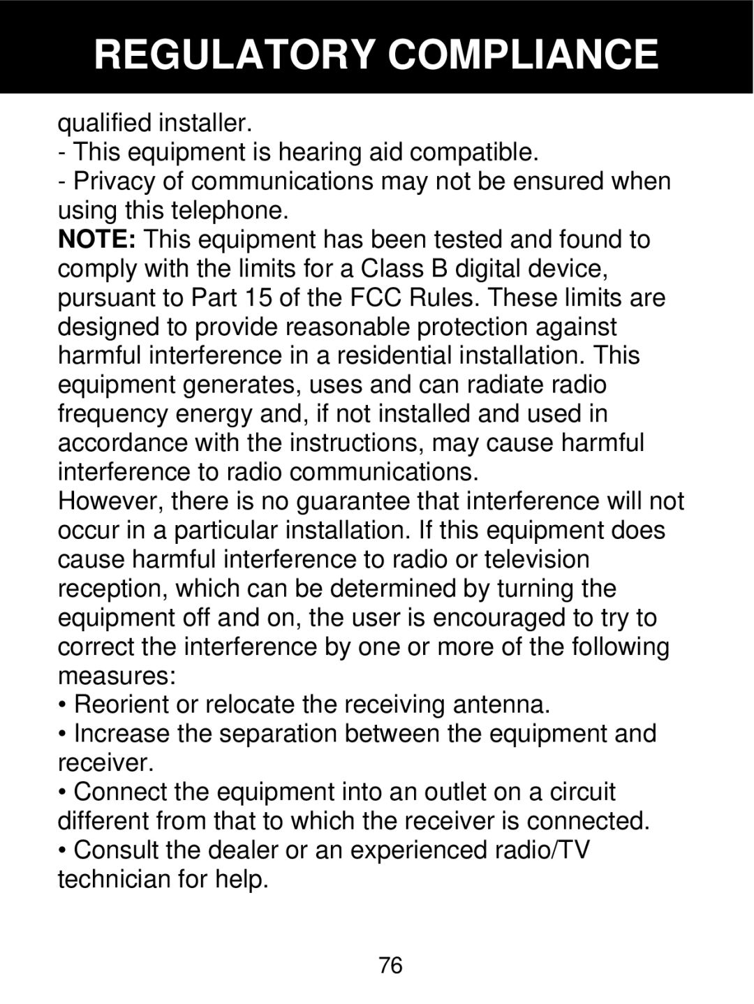 Geemarc 350 manual Regulatory Compliance 