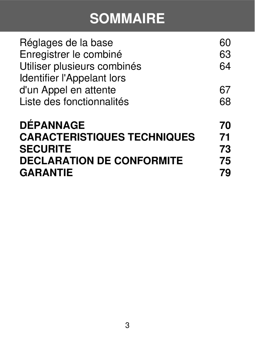 Geemarc 350 manual Sommaire 