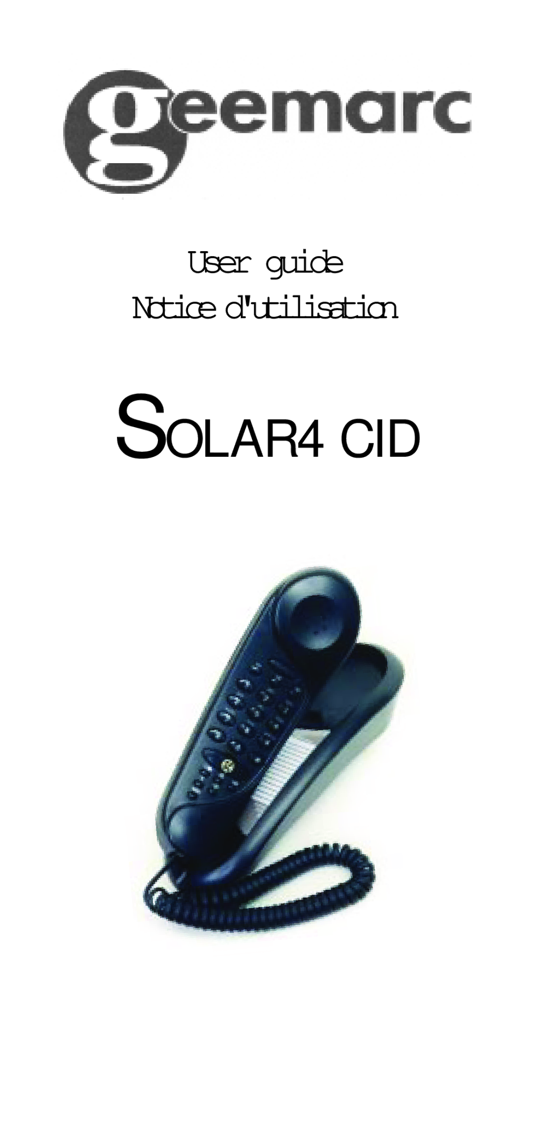 Geemarc manual SOLAR4 CID 