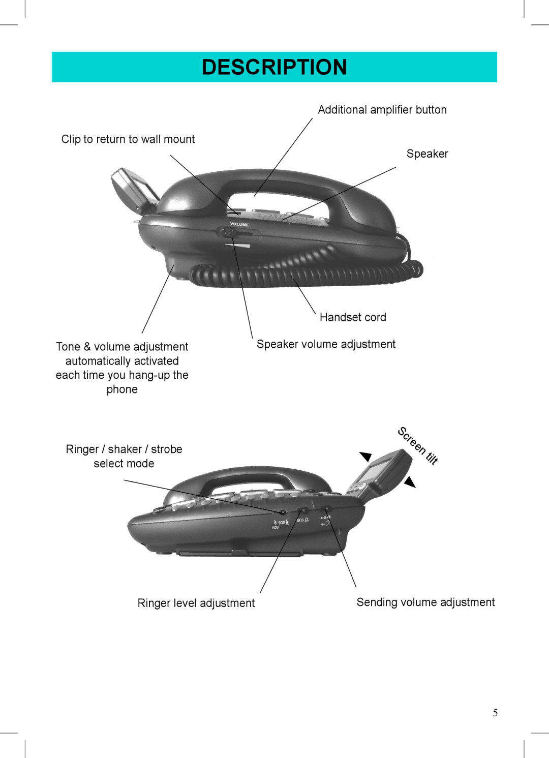 Geemarc 500 manual Sending volume adjustment 