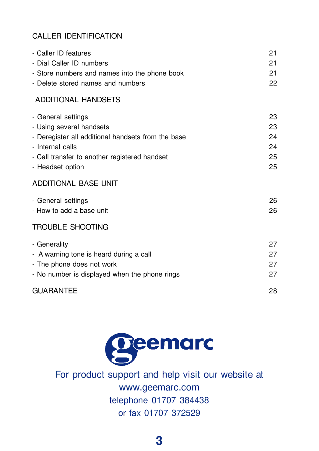 Geemarc Ampli DECT150 manual Additional Base Unit 