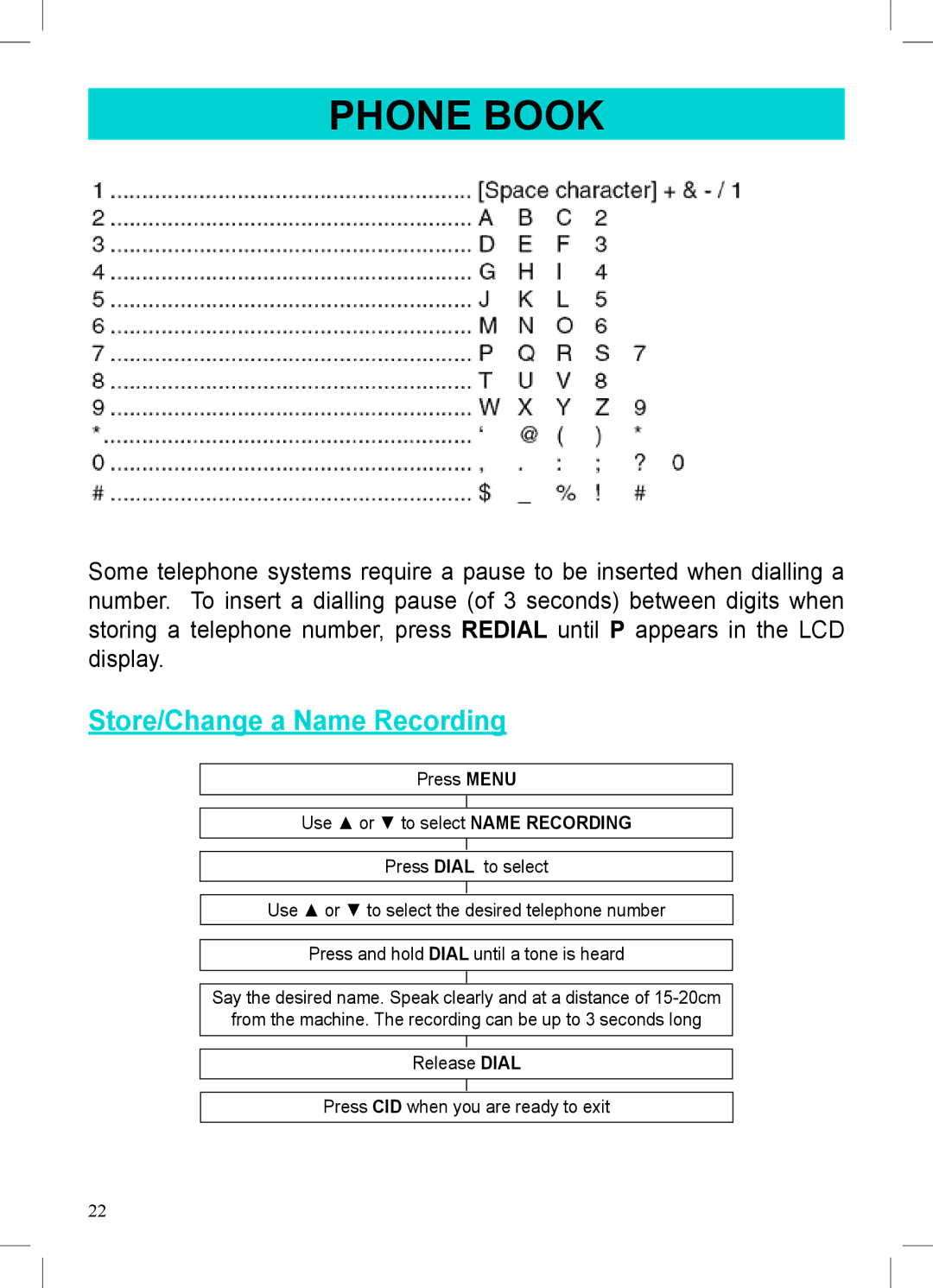 Geemarc AMPLIVOICE50 manual Store/Change a Name Recording 