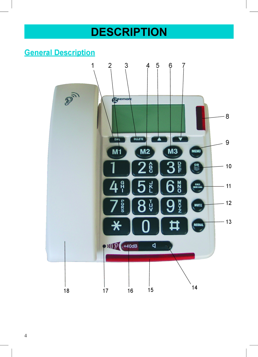 Geemarc AMPLIVOICE50 manual General Description 