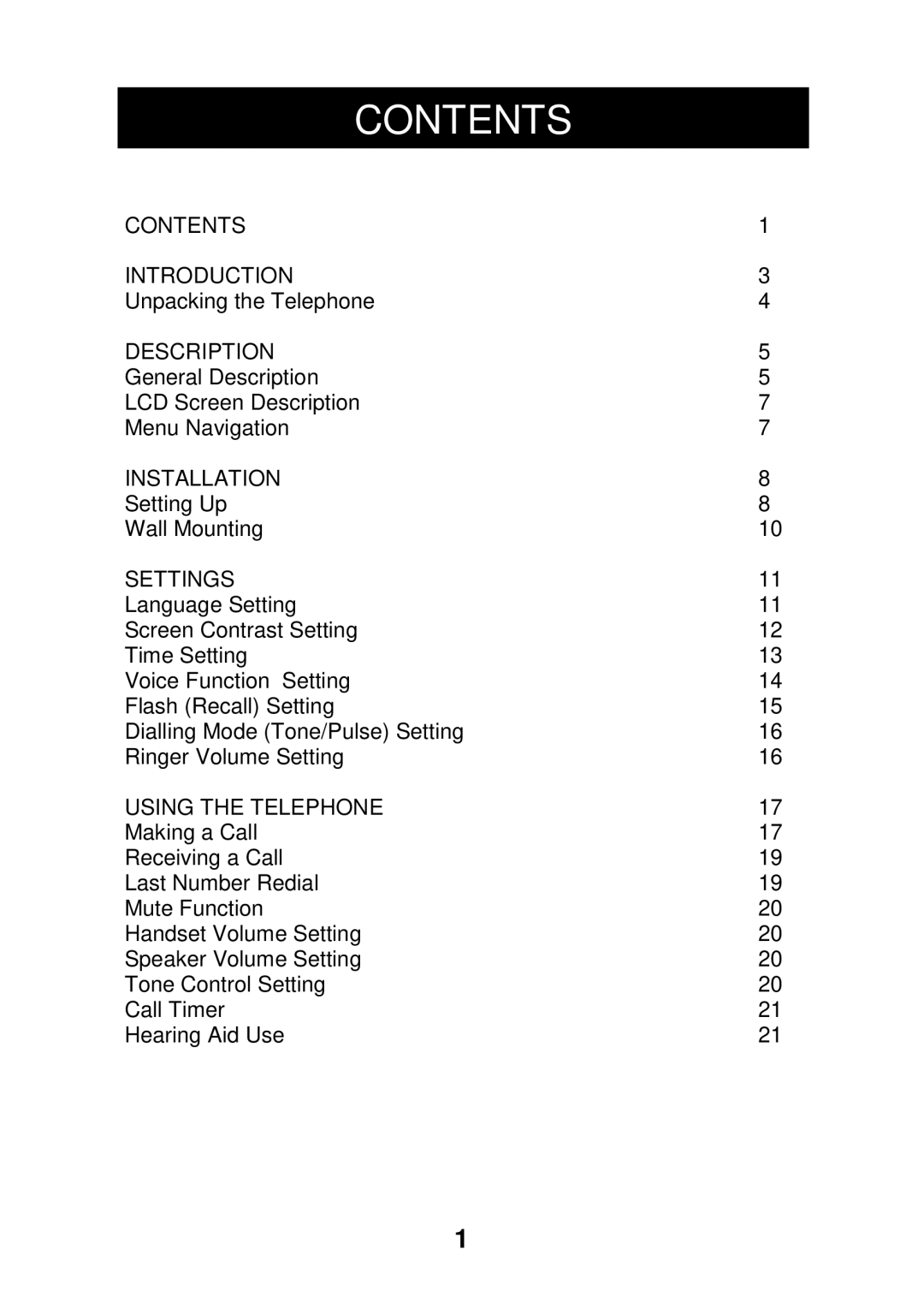 Geemarc CL320 manual Contents 