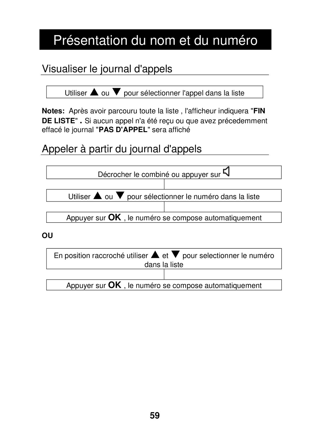 Geemarc CL320 manual Visualiser le journal dappels, Appeler à partir du journal dappels 