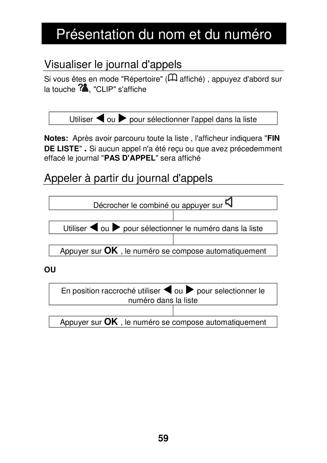 Geemarc CL330 manual Visualiser le journal dappels, Appeler à partir du journal dappels 