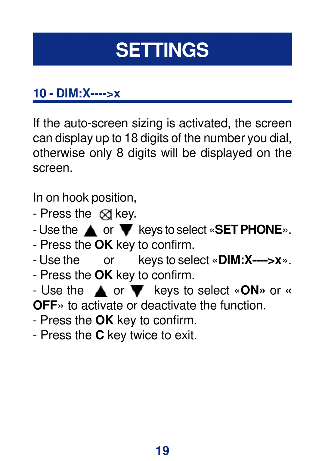 Geemarc CL400 manual DIMX----x 