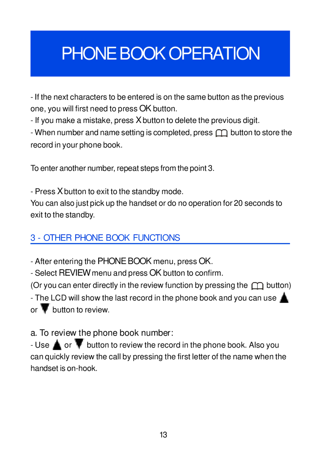 Geemarc Jupiter 4 manual Other Phone Book Functions 