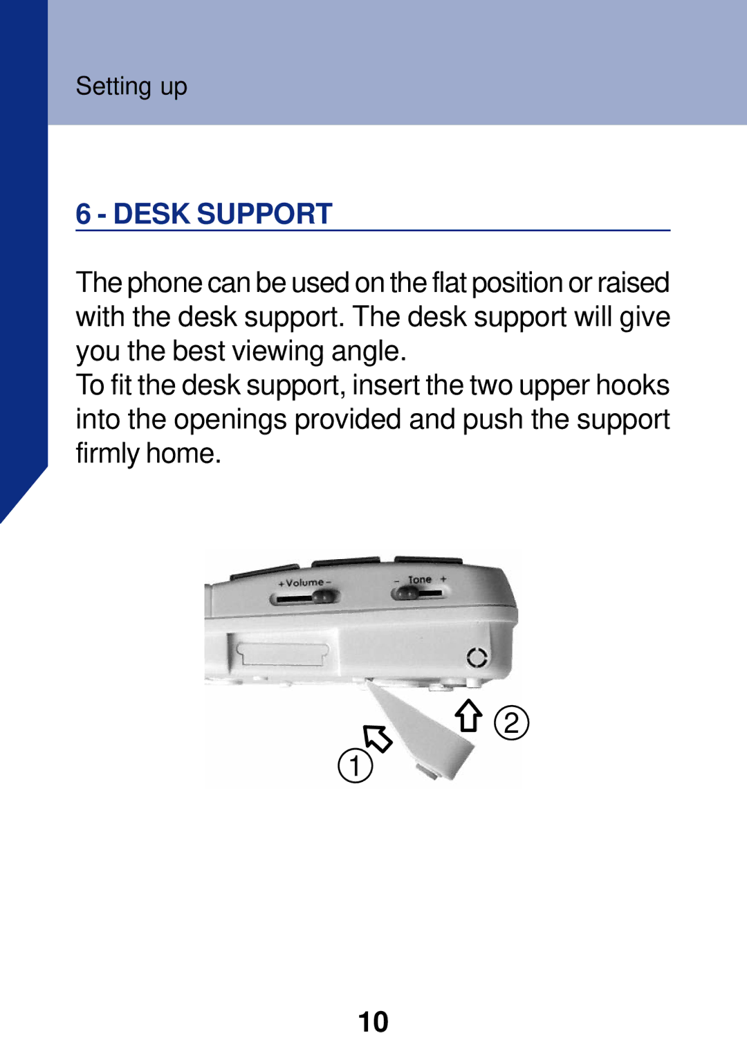 Geemarc PhotoPhone manual Desk Support 