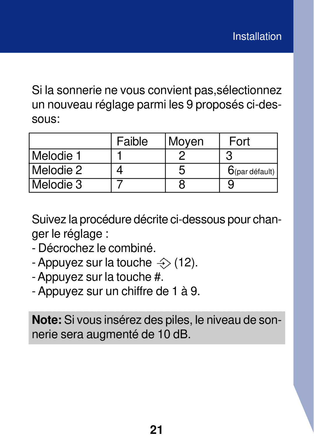 Geemarc PhotoPhone manual Installation 