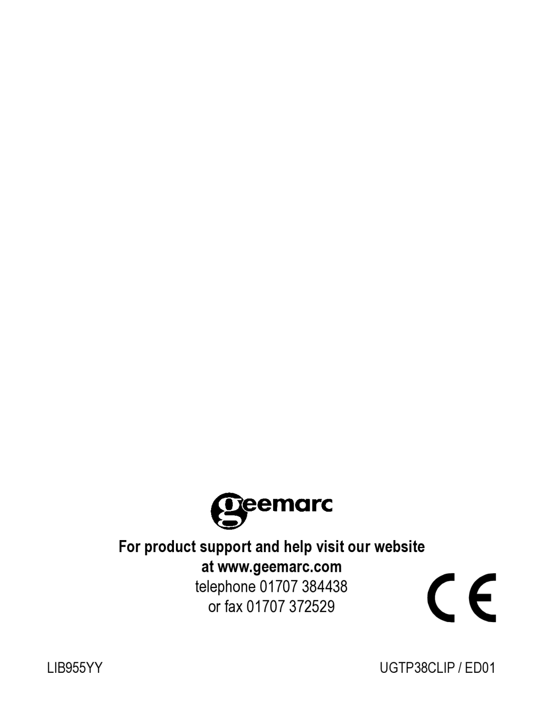 Geemarc TP38 manual For product support and help visit our website 