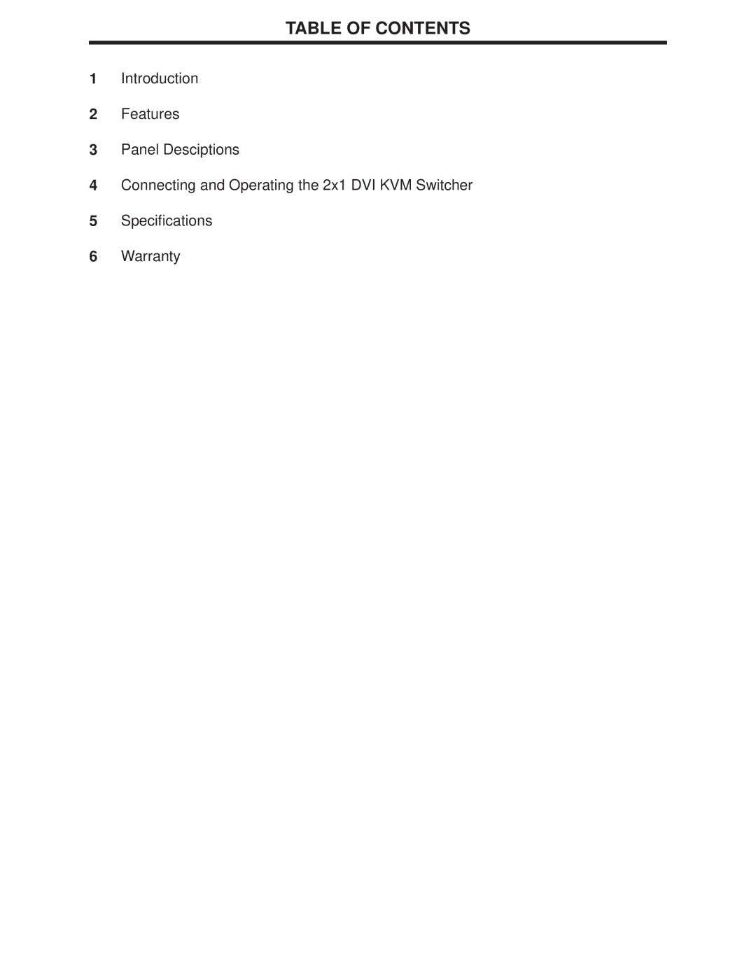 Gefen 2x1 DVI KVM Switcher user manual Table of Contents 