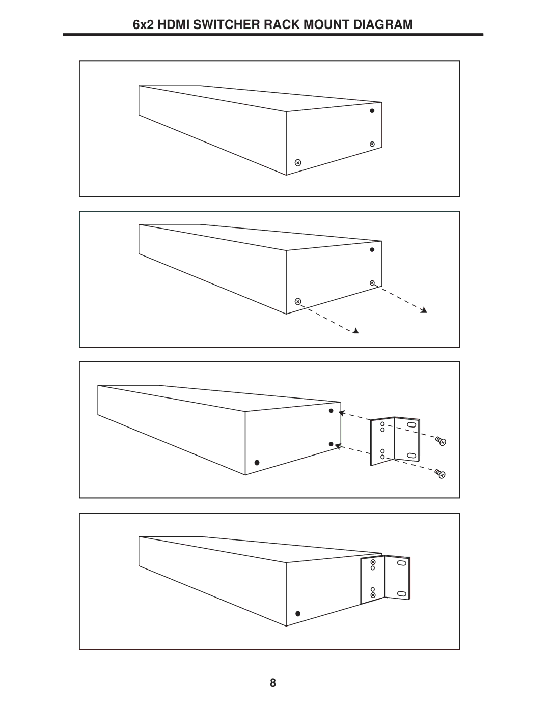 Gefen 6x2 HDMI user manual 6x2 Hdmi Switcher Rack Mount Diagram 