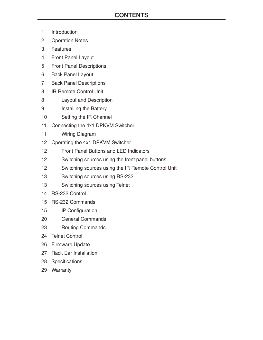 Gefen EXT-DPKVM-441 user manual Contents 