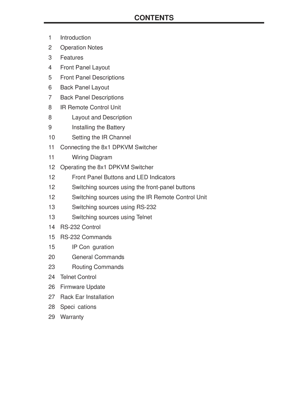 Gefen EXT-DPKVM-841 user manual Contents 