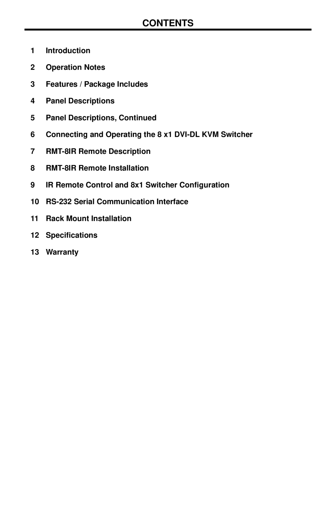 Gefen EXT-DVIKVM-841DL user manual Contents 