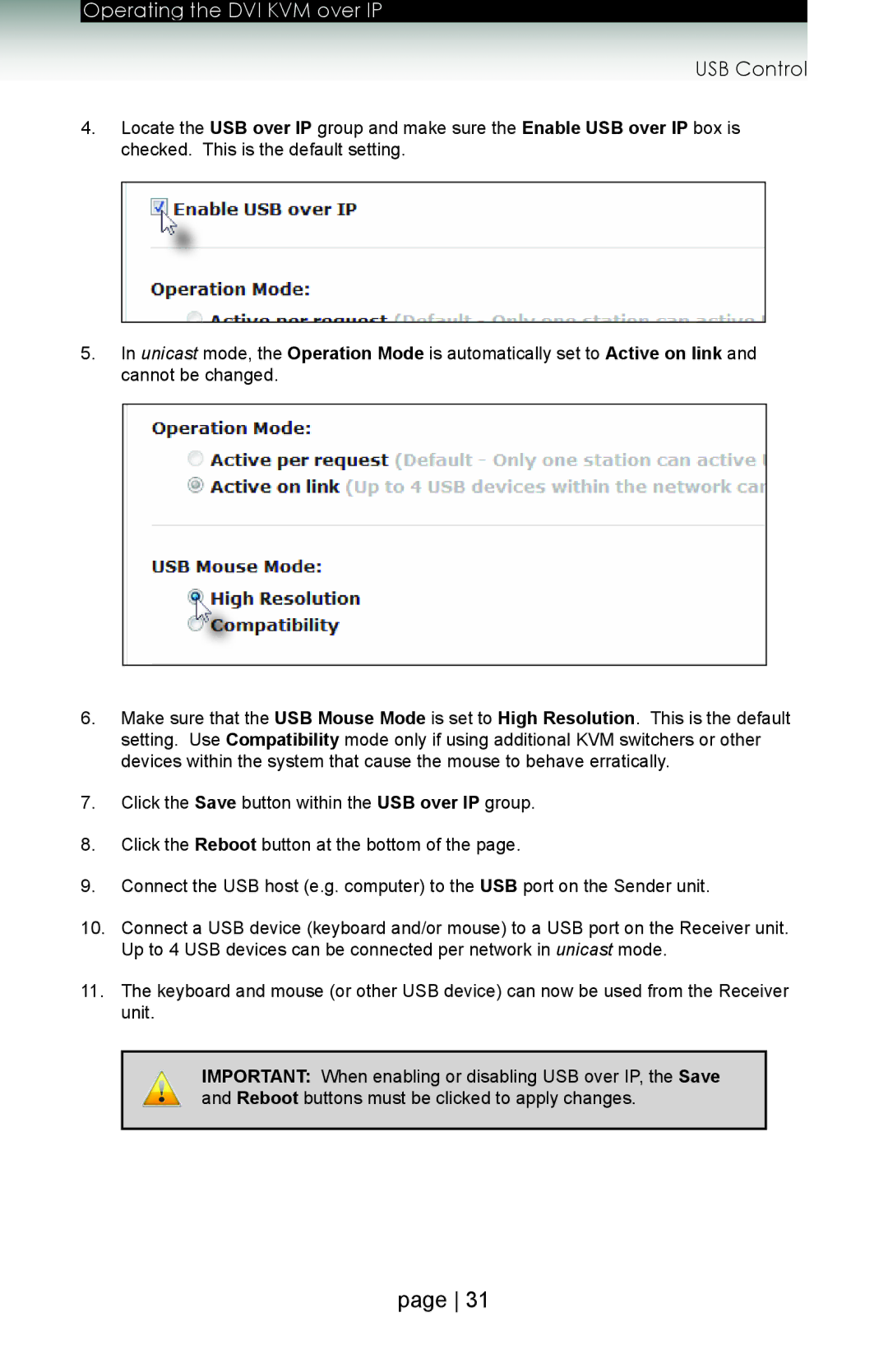 Gefen ext-dvikvm-lan user manual USB Control 